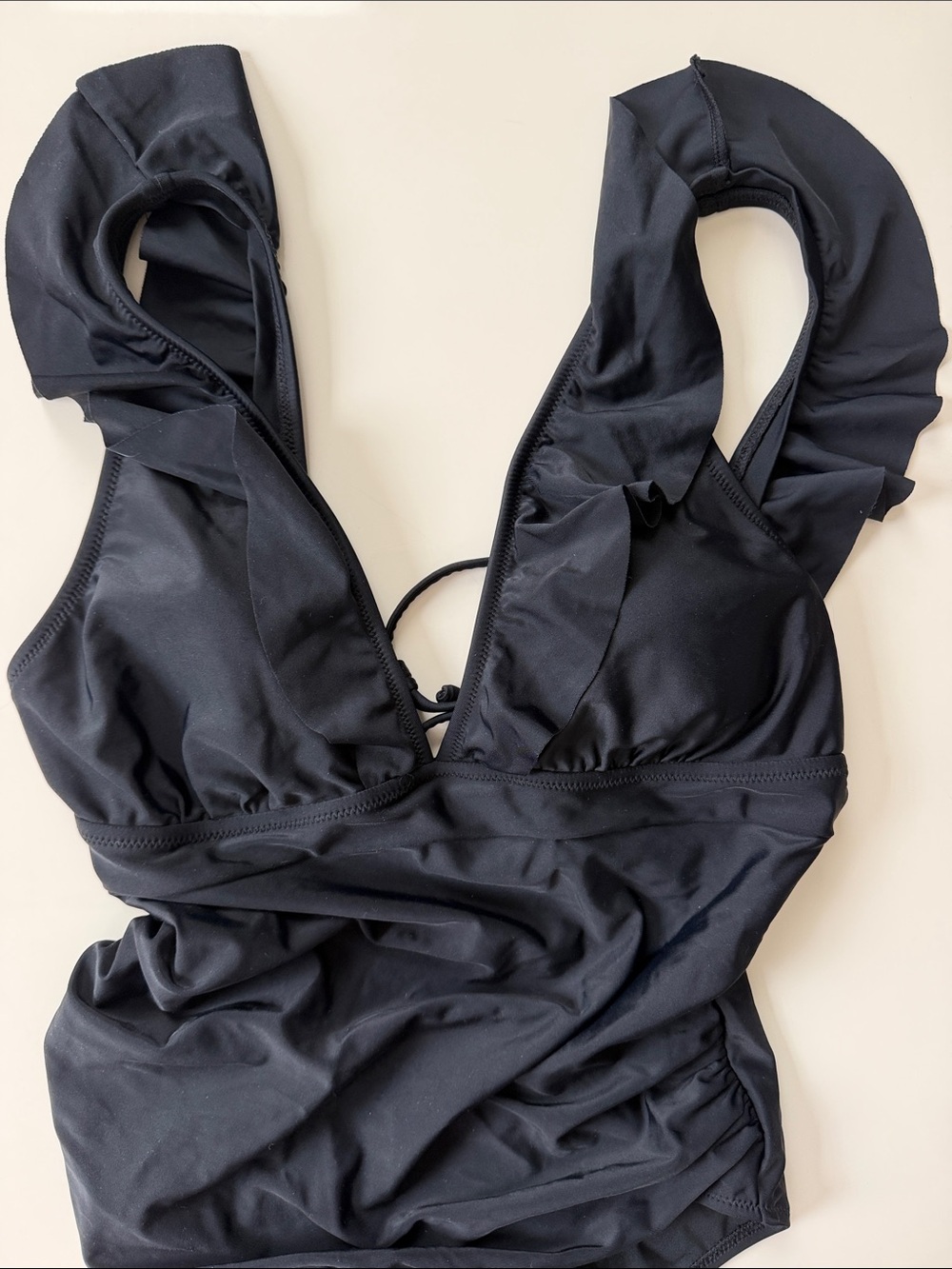 Cupshe Black Ruffle One-Piece Swimsuit - Picture 2 of 5
